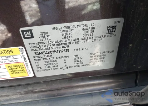 2017 Buick Enclave Premium z USA, uszkodzony, nr VIN 5GAKRCKD2HJ112578